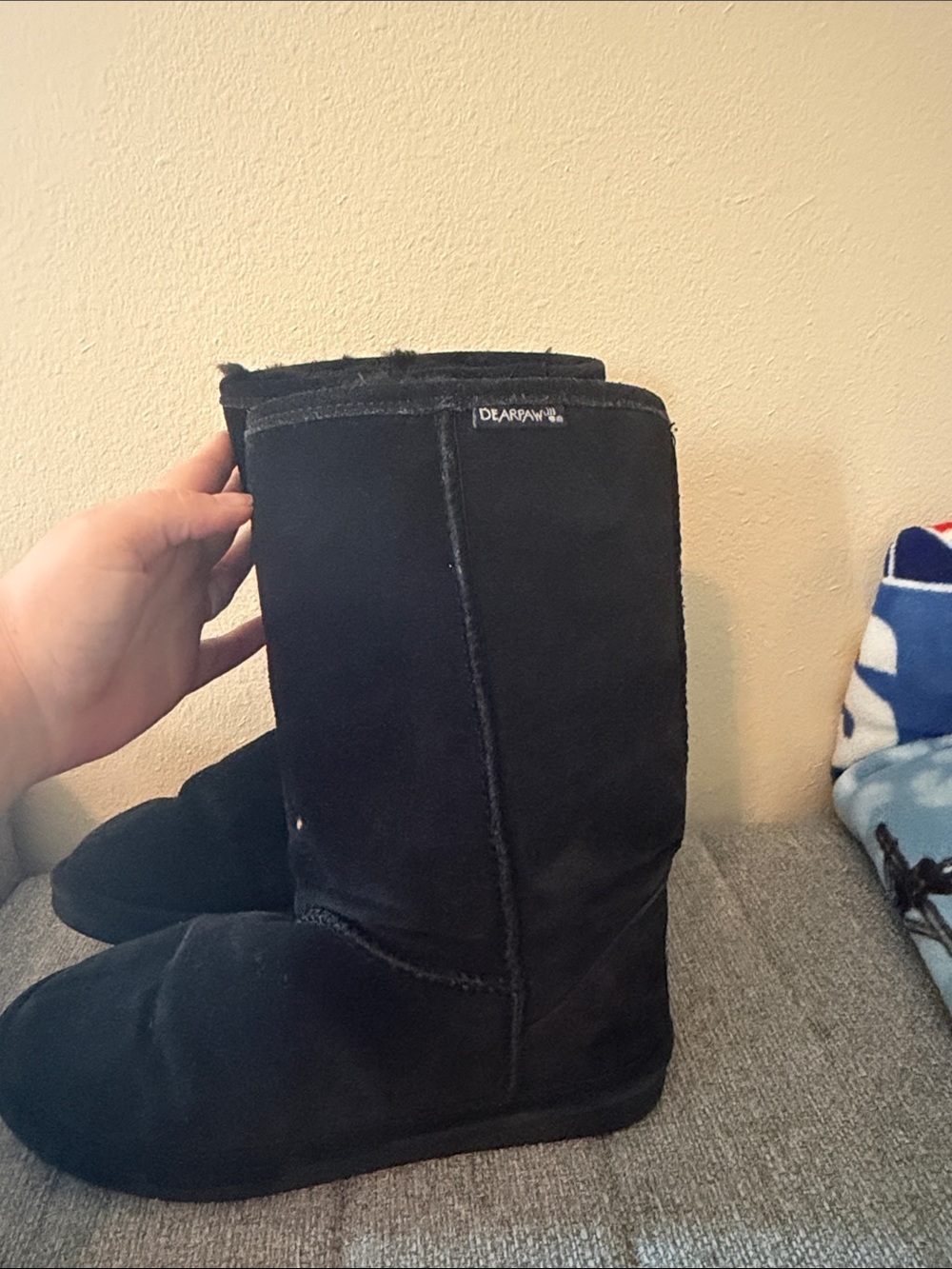 BearPaw Black Mid-Calf Suede Boots